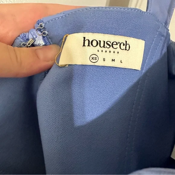 House of CB MELISSA CORNFLOWER BLUE VEGAN LEATHER CORSET Top Size X-Small - Picture 5 of 9